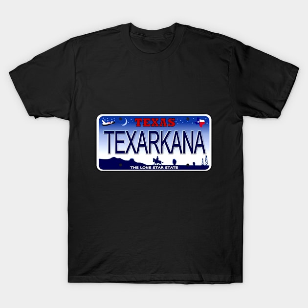 Texarkana Texas License Plate T-Shirt by Mel's Designs